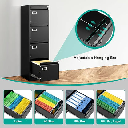 SISESOL 4 Drawer File Cabinet - Image 4