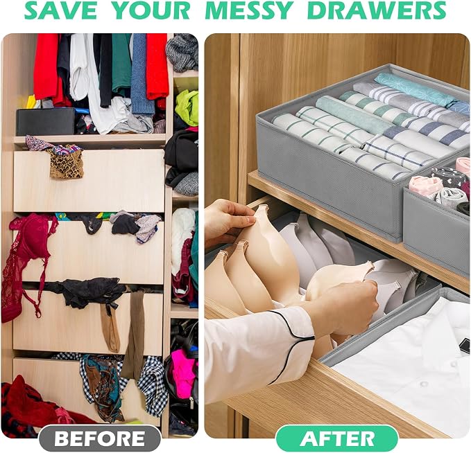Drawer Clothing Organizer 16-Pack, Fabric Folding Wardrobe Organizer, Can Store - Image 3