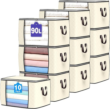 Budding Joy 90 L Large Storage Bags, 10 Pack Clothes Storage Bins Foldable by BuddingJoy-BuildaJoyfulLifeforYou