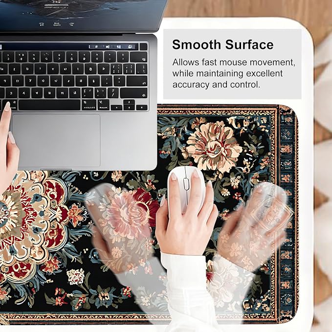 Vintage Persian Carpet Mouse Pad – Large Extended Desk Mat 31.5 x 11.8 in – - Image 6
