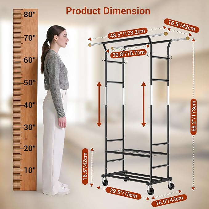 Clothes Rack with 3-Level Height Adjustment - Image 3