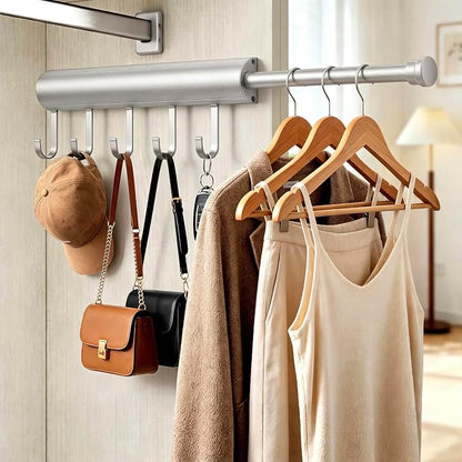 Valet Rod Closet Pull Out 12In Heavy Duty Wardrobe Organizer Silver 1 PCS | by Suemisi