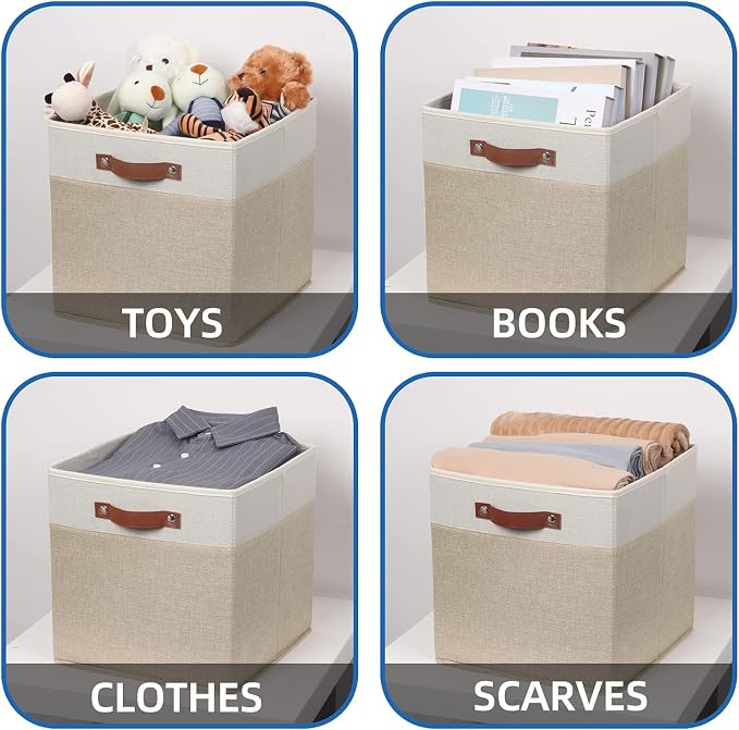 Temary Cube Storage Bins 13 Inch Fabric Storage Cubes Storage Baskets - Image 4