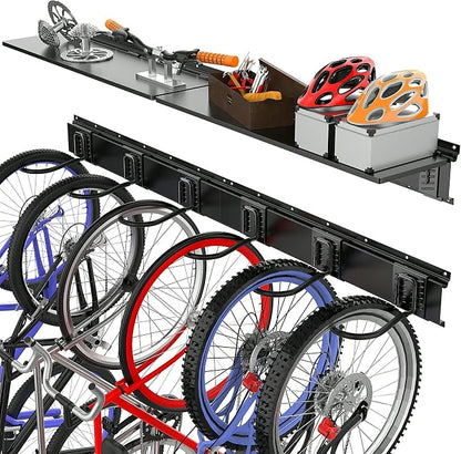 TORACK Bike Storage Rack with Shelf, 6 Bikes Hangers by TORACK