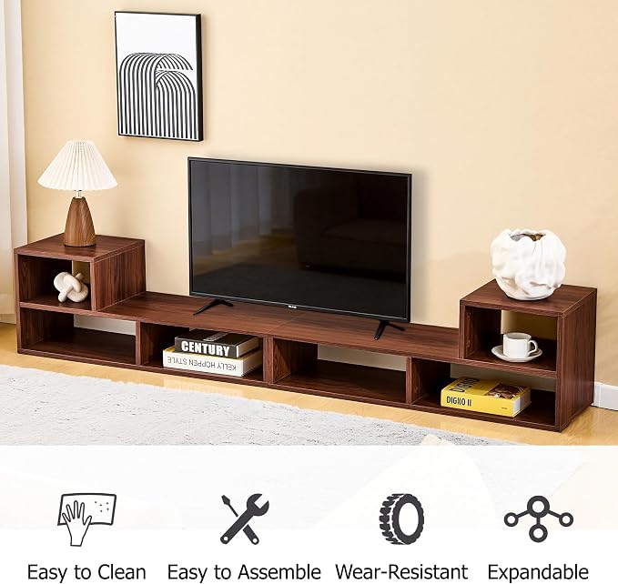 Wood L-Shaped Modular Bookshelf TV Stand - Image 6