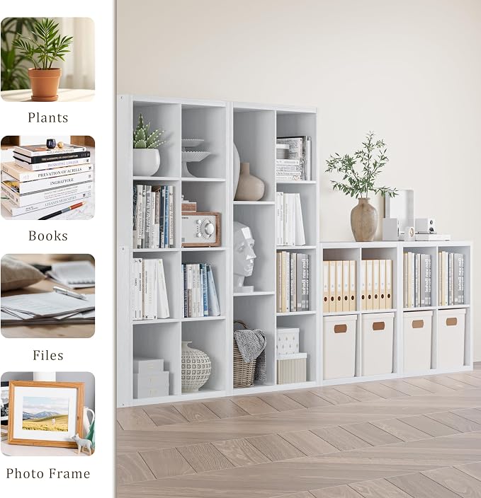 Cube Storage Organizer Bookcase, Decorative 11 inch Open Back Cubical Shelf - Image 8