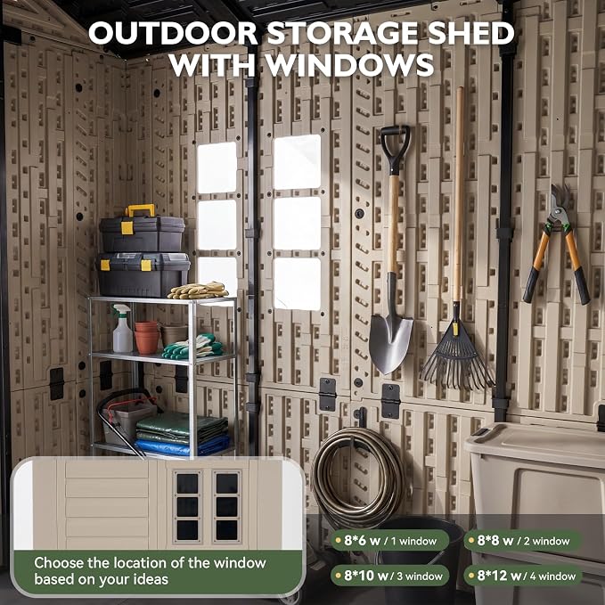 Aoxun 8x6 Ft Outdoor Storage Shed - Image 6