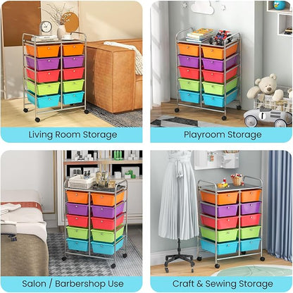 Giantex 10 Drawers Rolling Cart, Classroom Organizers, Storage Cart - Image 8