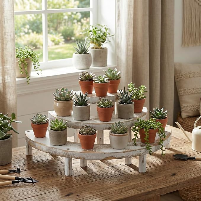 MyGift 3 Tier Wooden Display Riser Stand, Cupcake Stand & Perfume Organizer - Image 3