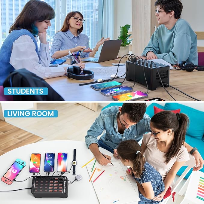 USB C Charging Station for Multiple Devices, 150W 30 Ports Charger Block for - Image 9
