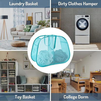 Seiritex Mesh Popup Laundry Hamper 2 Compartment, Collapsible Laundry Sorter - Image 6