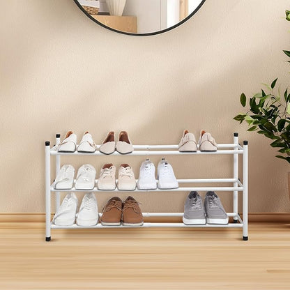 STORAGE MANIAC Expandable Shoe Rack, 12 Pairs Stackable Small Shoe Rack - Image 8