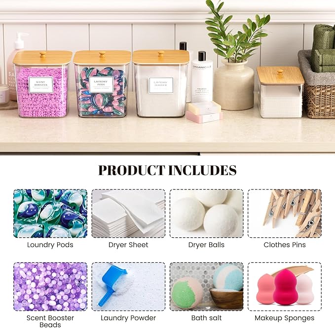 2 Pack Laundry Pods Container, Laundry Room Organization and Storage Containers - Image 6
