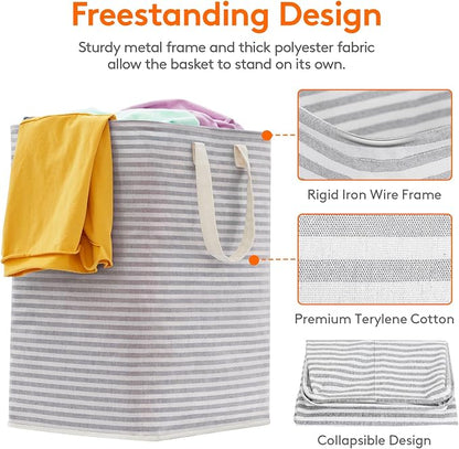 Lifewit 2 Pack Laundry Basket 90L Each, Collapsible Clothes Hamper - Image 2
