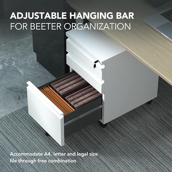 FLEXISPOT Mobile File Cabinet for Home Office Under Desk Storage - Image 3