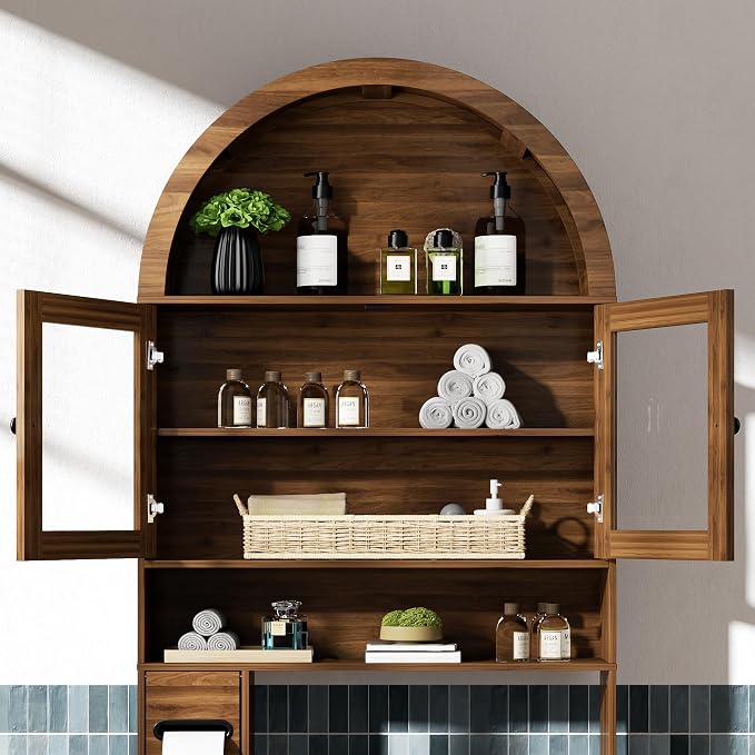 Arched Over The Toilet Storage Cabinet - Image 8
