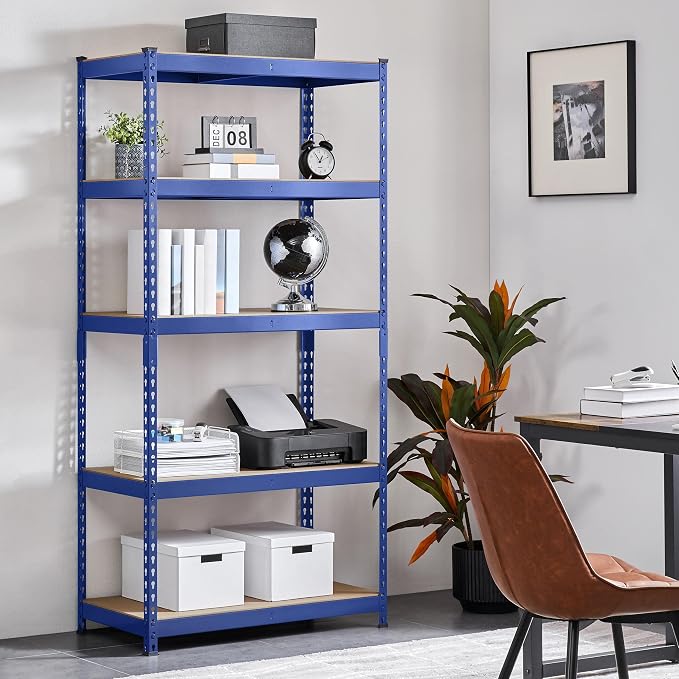 Yaheetech 5-Tier Heavy Duty Storage Shelves 35.5" W x 17.5" D x 72" H Blue | - Image 6