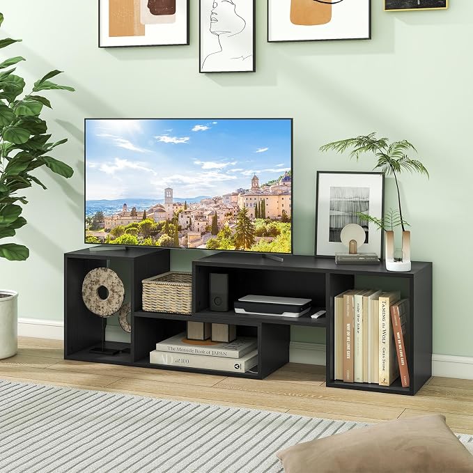LDAILY L-Shaped TV Stand, TV Entertainment Center - Image 7