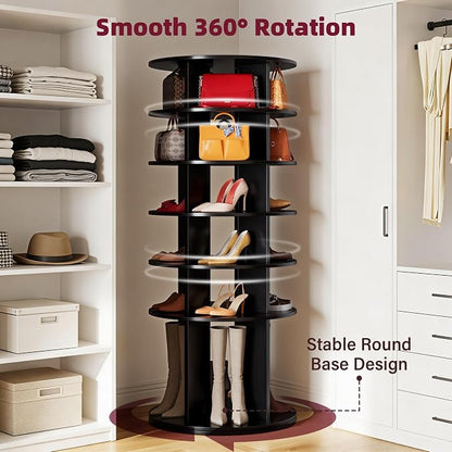 JUMMICO Rotating Shoe Rack Tower, 6-Tier Vertical Closet Storage Organizer - Image 3