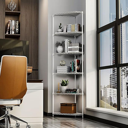 6 Tier NSF Metal Corner Shelf Wire Shelving Unit, 600lbs Capacity Heavy Duty - Image 2