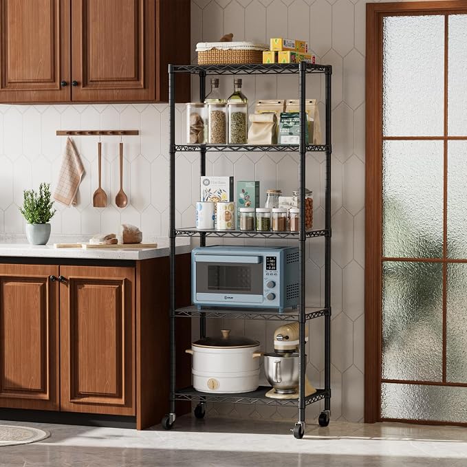 Golpart Shelves Storage Shelf Wire Closet Bathroom Organizers Metal Pantry | 5 - Image 2