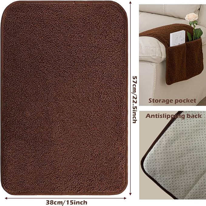 Armrest Cover, Recliner Chair Protector, Furniture Protector Slip, Side Storage - Image 7