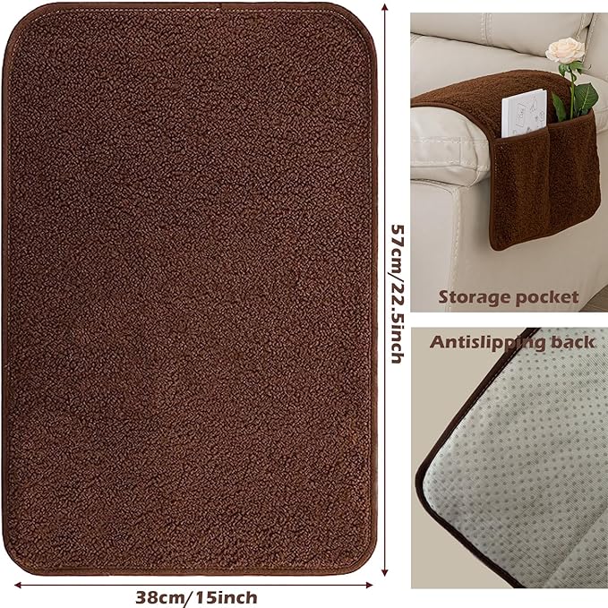 Armrest Cover, Recliner Chair Protector, Furniture Protector Slip, Side Storage - Image 7