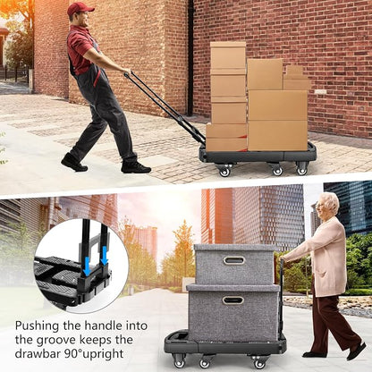 Voipvvii Folding Hand Truck 500lbs, Portable Heavy Duty Dolly Cart, 6 Wheels - Image 6