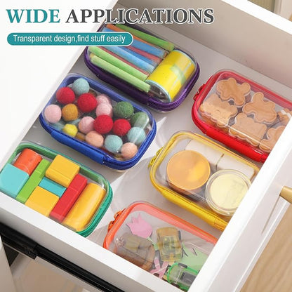 Sanwuta 6 Pcs Clear Hard Zipper Case Pencil Pouches Hard Plastic Zipper Pouches - Image 5
