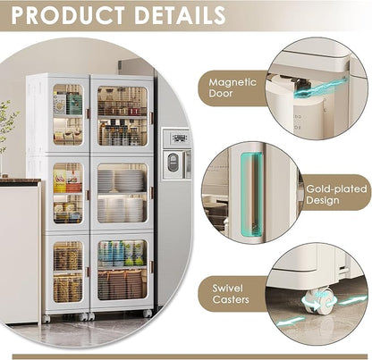 VECELO 4-Tier Tall Narrow Storage Cabinet - Image 4
