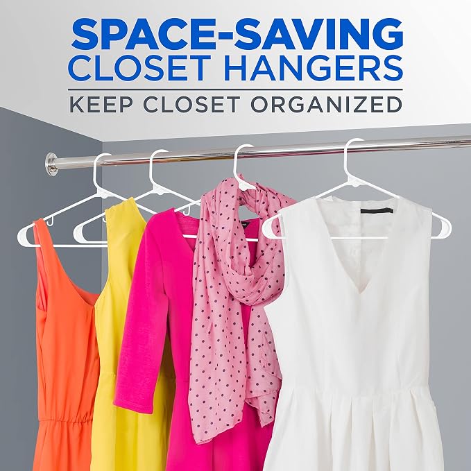 SereneLife 50 Pack Plastic Hangers, Space-Saving Closet Organizers, Durable and - Image 2