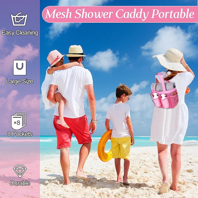 Hillban 4 Pcs Mesh Shower Caddy Portable Shower Caddy - Image 5