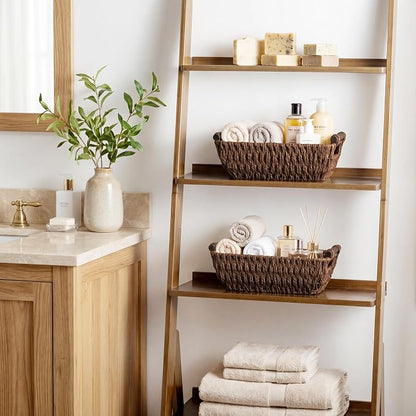 StorageWorks Handwoven Small Wicker Baskets, Round Paper Rope Storage Baskets - Image 2