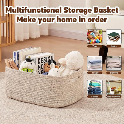 OIAHOMY Storage Basket for Shelves, Closet Cube Storage Bins Baskets for - Image 4