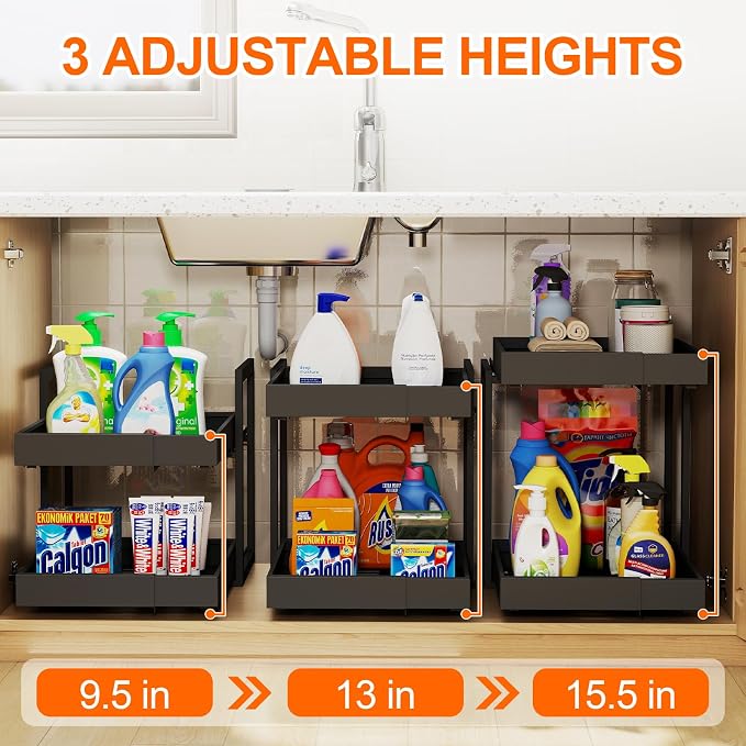 Golener 2-Tier Expandable Pull Out Cabinet Organizer - Image 3