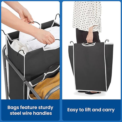 STORAGE MANIAC Laundry Sorter 2 Section, 90L Laundry Hamper - Image 5