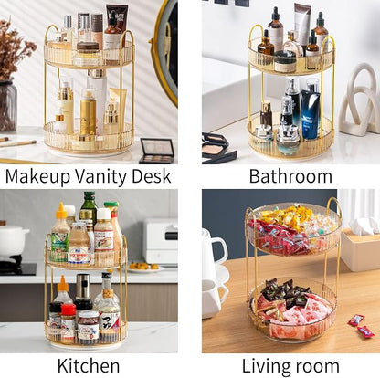 360 Rotating Makeup Organizer for Vanity, Bathroom Countertop Spinning Perfume - Image 6