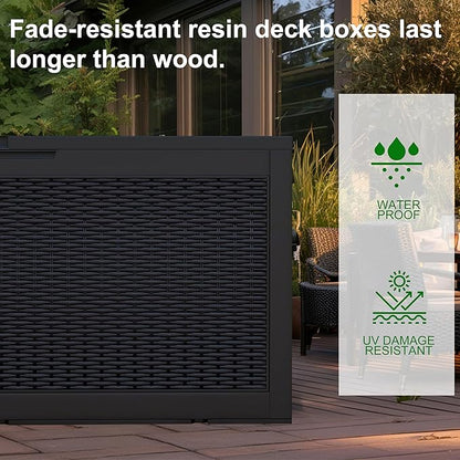 120 Gallon Outdoor Deck Box, Storage Lockable Waterproof Patio Furniture - Image 5