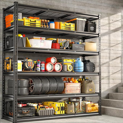 REIBII 3300LBS Garage Shelving 78" H Storage Shelves Heavy Duty 6-Tier by REIBII