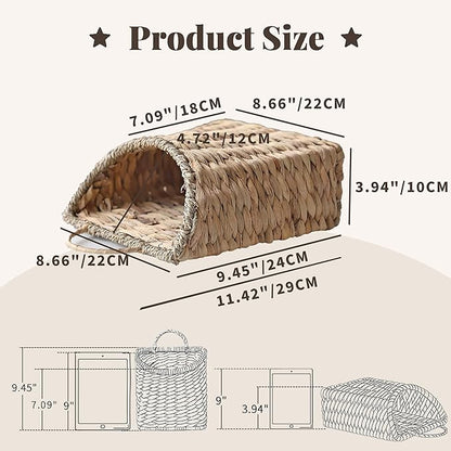 GYASVWU Woven Hanging Basket Water Hyacinth Hanging Wall Basket Wicker Handmade - Image 3