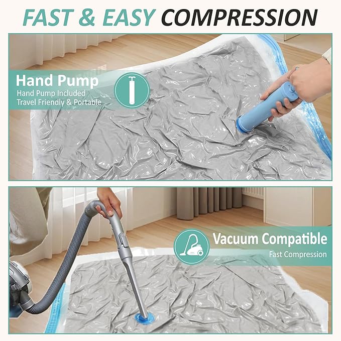 Cozy Essential Vacuum Storage Bags, 80% Compression Vacuum Seal Space Saver - Image 6