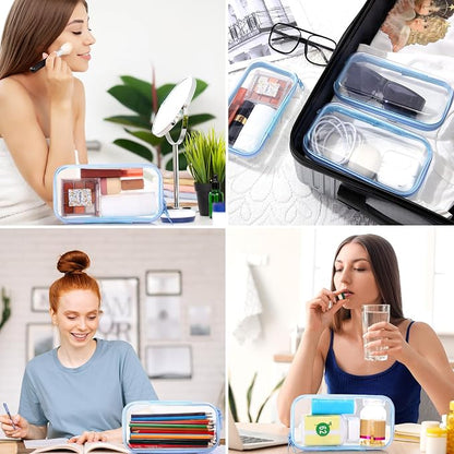 Sanwuta 6 Pcs Clear Hard Zipper Case Hard Plastic Zipper Pouches Transparent - Image 8