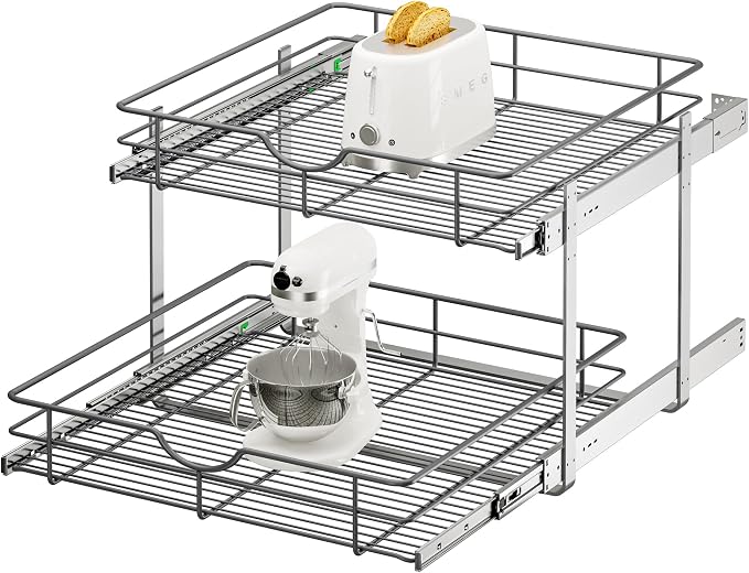 ALINE FURNITURE 2-Tier Pull Out Cabinet Organizer by ALINEFURNITURE