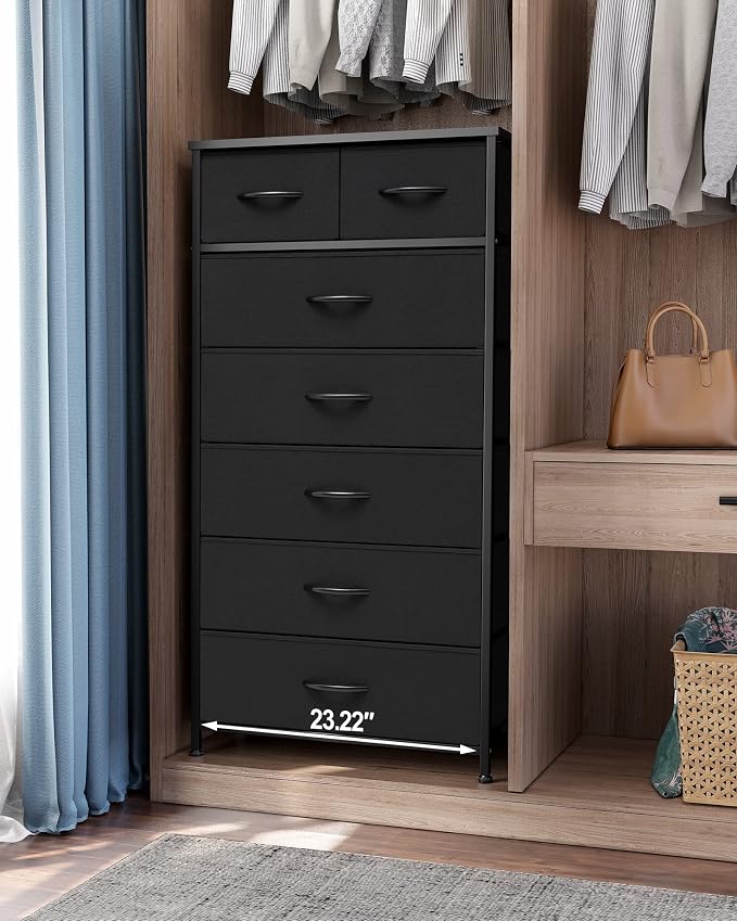 Fabric Dresser with 7 Drawers, Vertical Storage Tower - Image 2