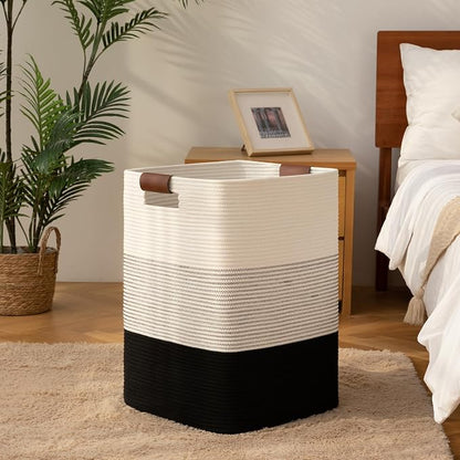 Laundry Hamper 96L Extra Large Laundry Basket, Woven Blanket Basket, Cotton - Image 7