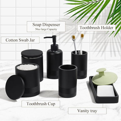 Bathroom Accessories Set, 6-Piece Bathroom Accessory Set, Toothbrush Holders Set - Image 6
