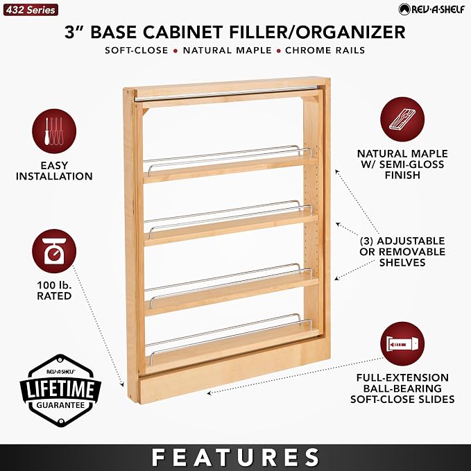 Rev-A-Shelf Base Filler Pullout Organizer Rack - Image 5