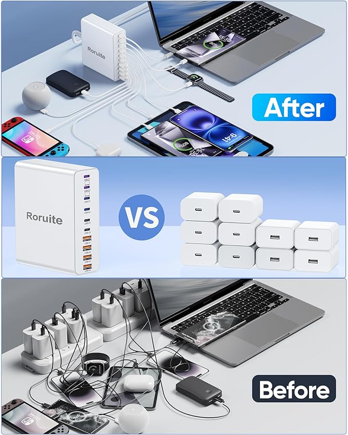 800W USB Charging Station, 120W PD GaN5 Super Fast USB C Charger Block-10 Port - Image 7