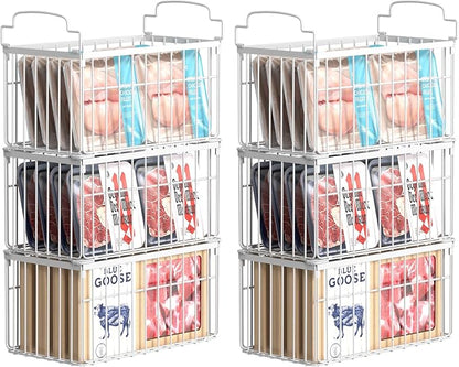 Freezer Organizer Bins, 6 Pack Stackable Deep Chest Freezer Organizer Bins by MSERCUOR