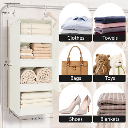 GRANNY SAYS 4-Shelf Hanging Organizer, Closet Hanging Shelves, Closet Hanging - Image 6